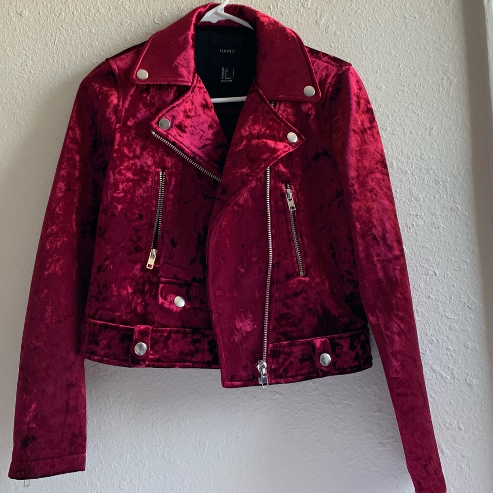 Crushed Velvet Moto Jacket